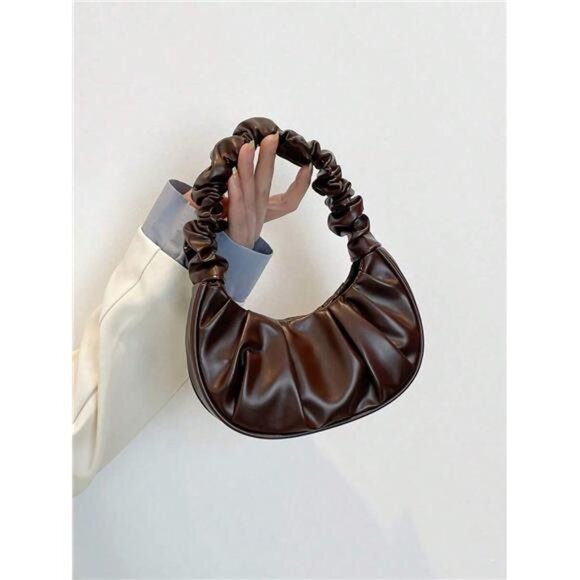 Mini Solid Color Women Pleated Handbag - Picture 1 of 9